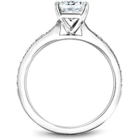 Cushion Cut Diamond Engagement Ring with Micro-Pav&eacute; Band in White Gold by Noam Carver<em> - Choose Your Center Diamond: 1 to 5 Carats, Sustainable Lab-Grown or Natural Earth-Mined</em>