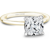 Cushion Cut Diamond Engagement Ring with Mixed Metal Design in Yellow and White Gold by Noam Carver<em> - Choose Your Center Diamond: 1 to 5 Carats, Sustainable Lab-Grown or Natural Earth-Mined</em>