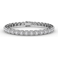 Cushion Cut Diamond Halo Bracelet by Fana - 5.28 Carat Total Diamond Weight