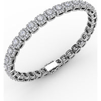 Cushion Cut Diamond Halo Bracelet by Fana - 5.28 Carat Total Diamond Weight