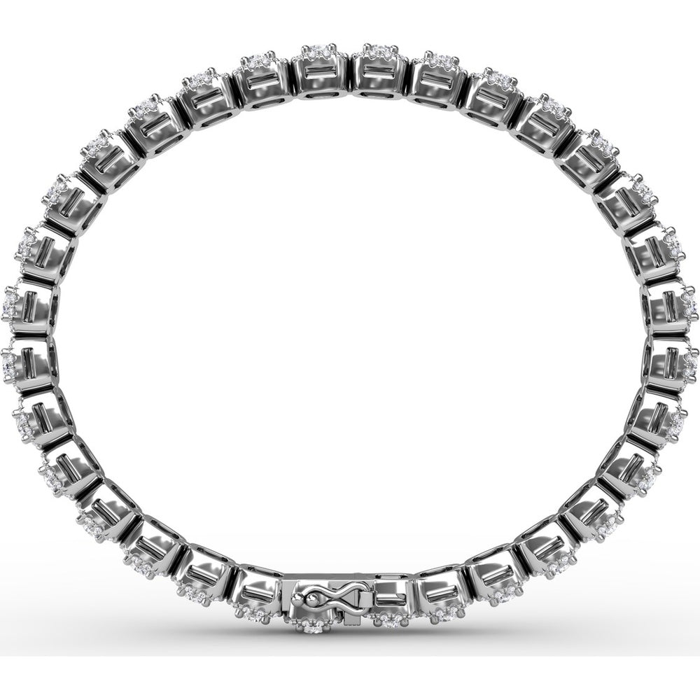 Cushion Cut Diamond Halo Bracelet by Fana - 5.28 Carat Total Diamond Weight