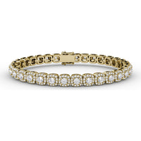 Cushion Cut Diamond Halo Bracelet by Fana - 5.28 Carat Total Diamond Weight