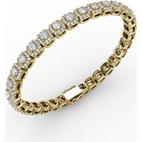 Cushion Cut Diamond Halo Bracelet by Fana - 5.28 Carat Total Diamond Weight