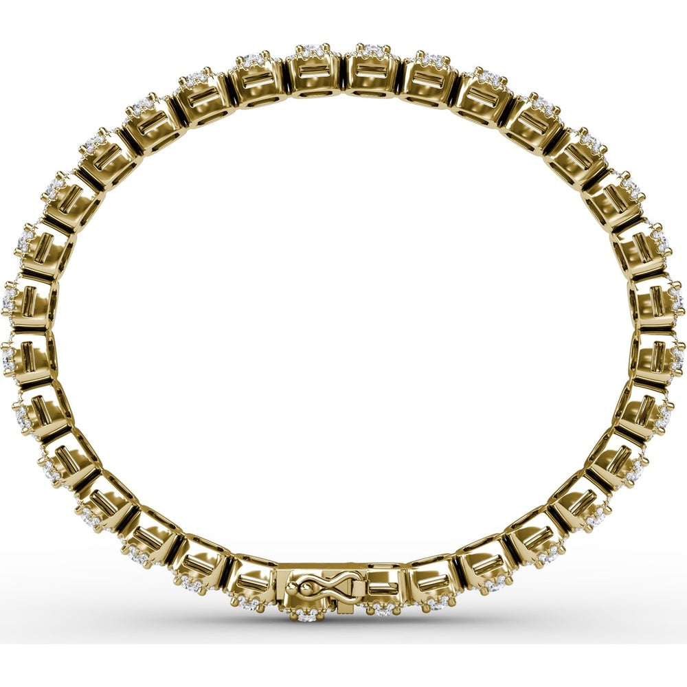 Cushion Cut Diamond Halo Bracelet by Fana - 5.28 Carat Total Diamond Weight