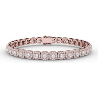 Cushion Cut Diamond Halo Bracelet by Fana - 5.28 Carat Total Diamond Weight
