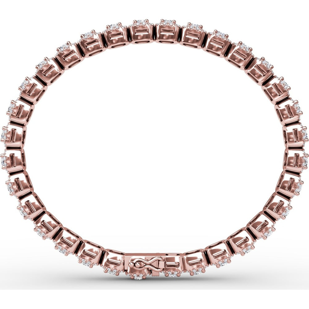 Cushion Cut Diamond Halo Bracelet by Fana - 5.28 Carat Total Diamond Weight