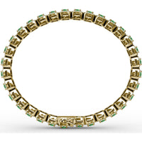 Cushion Cut Emerald and Diamond Halo Tennis Bracelet by Fana - 5.44 Carat Total Gemstone Weight
