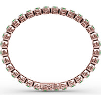 Cushion Cut Emerald and Diamond Halo Tennis Bracelet by Fana - 5.44 Carat Total Gemstone Weight