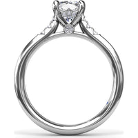 Cushion Cut Engagement Ring Setting with Pavé Diamond Accents by Fana - 0.16 Carat Total Diamond Weight