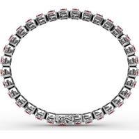 Cushion Cut Ruby and Diamond Halo Bracelet by Fana - 6.72 Carat Total Gemstone Weight