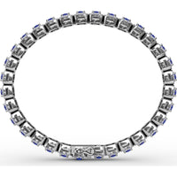 Cushion Cut Sapphire and Diamond Halo Bracelet by Fana - 6.72 Carat Total Gemstone Weight
