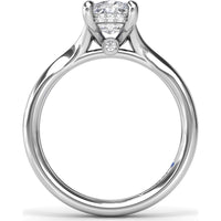 Cushion Cut Split Shank Engagement Ring Setting with Hidden Halo Pavé Diamonds by Fana - 0.07 Carat Total Diamond Weight