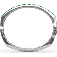 Cutting Edge Bangle with Prong Set Round Emeralds and Pavé Diamond Accent by Fana - 0.74 Carat Total Gemstone Weight