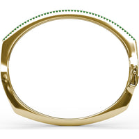 Cutting Edge Bangle with Prong Set Round Emeralds and Pavé Diamond Accent by Fana - 0.74 Carat Total Gemstone Weight