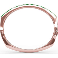 Cutting Edge Bangle with Prong Set Round Emeralds and Pavé Diamond Accent by Fana - 0.74 Carat Total Gemstone Weight