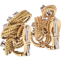 David Webb 18K Yellow Gold & Platinum Diamond Earrings - 2.00 Carats Total Diamond Weight