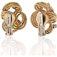 David Webb 18K Yellow Gold & Platinum Diamond Earrings - 2.00 Carats Total Diamond Weight