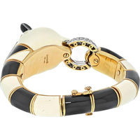David Webb 18K Yellow Gold and Platinum Panda Bracelet with Rubies and Diamonds - Circa 1970s