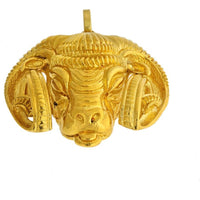 David Webb 18K Yellow Gold Zodiac Kingdom Aries Ram Head Pendant - 49.8 Grams