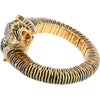 David Webb Luxe Tiger Enamel Bracelet with Emerald Eyes