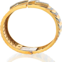 David Webb Platinum & 18K Yellow Gold Black Enamel Zig Zag Diamond Bangle Bracelet - 0.65 Carats Total Diamond Weight
