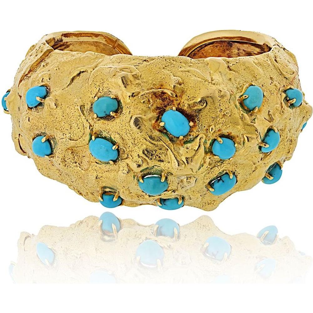 David Webb Platinum and 18K Yellow Gold Bold Cuff Bracelet - 108.9 Grams of Timeless Luxury