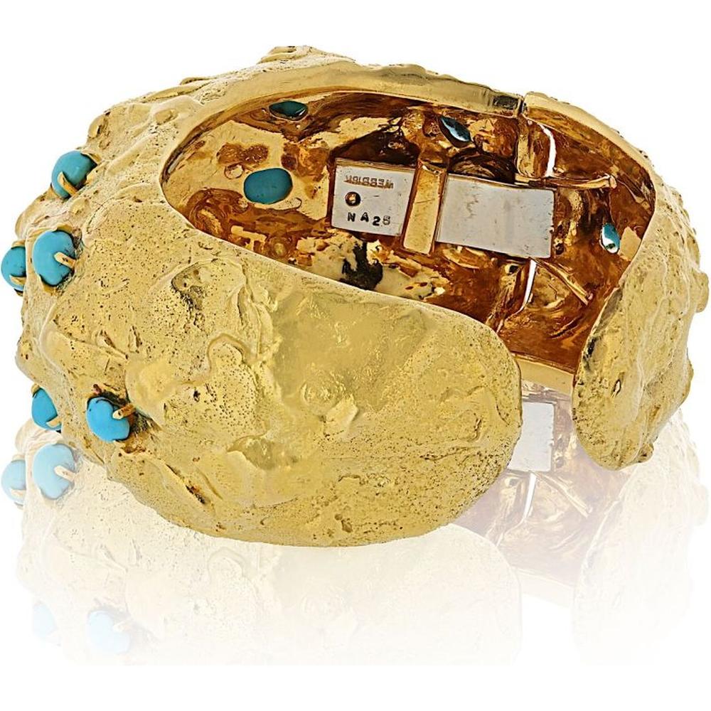 David Webb Platinum and 18K Yellow Gold Bold Cuff Bracelet - 108.9 Grams of Timeless Luxury