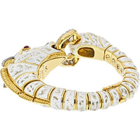 David Webb Platinum & 18K Yellow Gold Horse Bracelet with Diamonds & Ruby Eyes - 4.00 Carats Total Diamond Weight