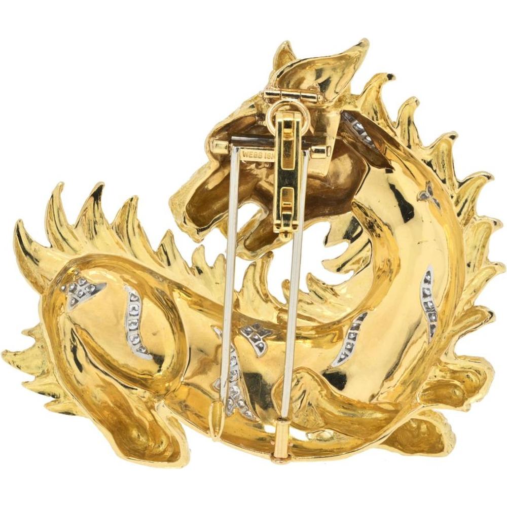 David Webb Platinum & 18K Yellow Gold Sculptural Brooch - 73.6 Grams