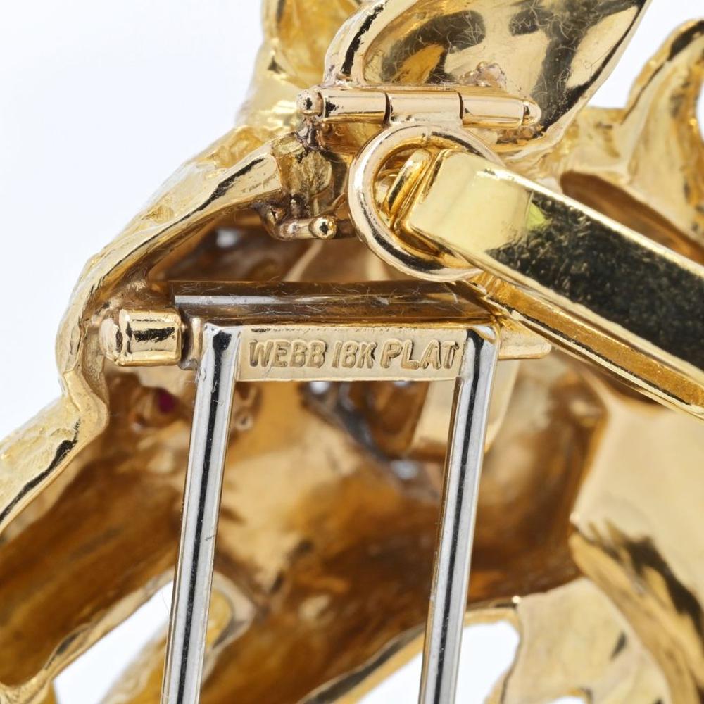 David Webb Platinum & 18K Yellow Gold Sculptural Brooch - 73.6 Grams