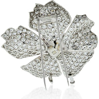 David Webb Platinum Diamond Flower Brooch with 285 Round Diamonds - 22 Carats Total Diamond Weight