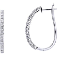 Dazzling 14K Gold Diamond Hoop Earrings - 1.00 Carat Total Diamond Weight