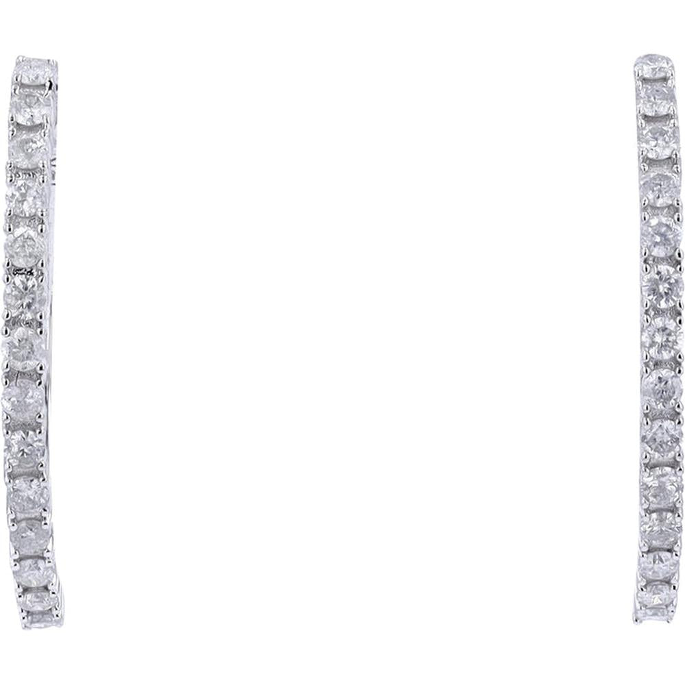 Dazzling 14K Gold Diamond Hoop Earrings - 1.00 Carat Total Diamond Weight