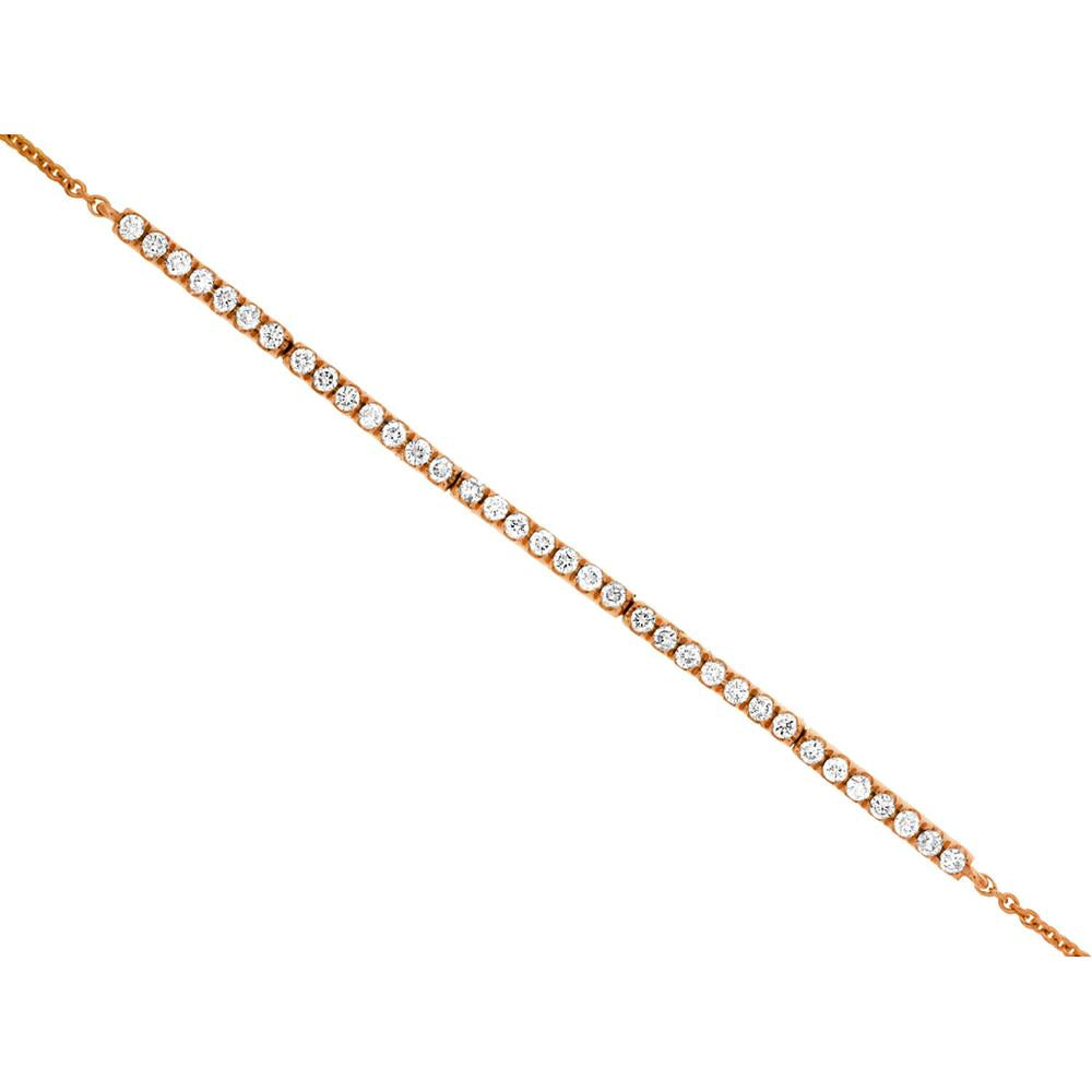 Dazzling 14K Rose Gold Diamond Bracelet - Sparkling Elegance