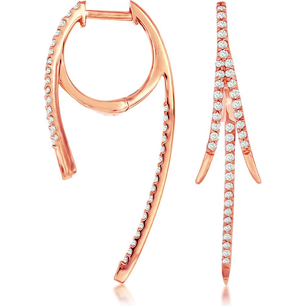 Dazzling 14K Rose Gold Diamond Earrings - 0.35 Carat Total Weight