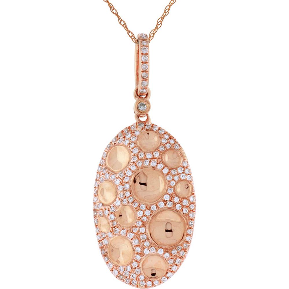 Dazzling 14K Rose Gold Diamond Pendant - Timeless Elegance