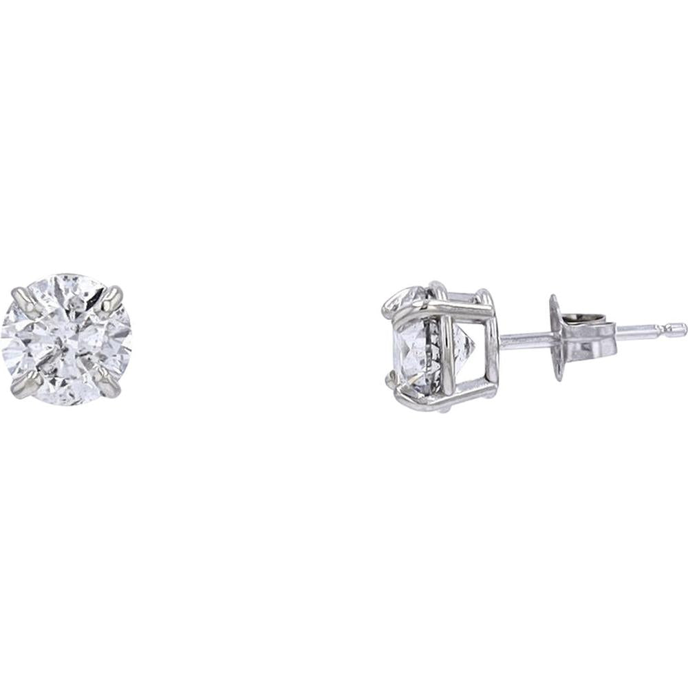 Dazzling 14K White Gold 1.82 Carat Total Weight Diamond Stud Earrings