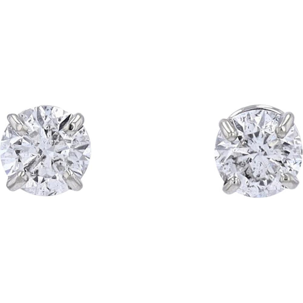 Dazzling 14K White Gold 1.82 Carat Total Weight Diamond Stud Earrings