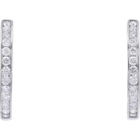Dazzling 14K White Gold 1 Carat Weight Diamond Hoop Earrings