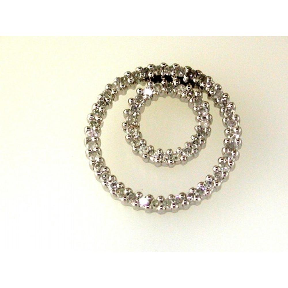 Dazzling 14K White Gold Diamond Circle Pendant - 0.50 Carat Total Diamond Weight