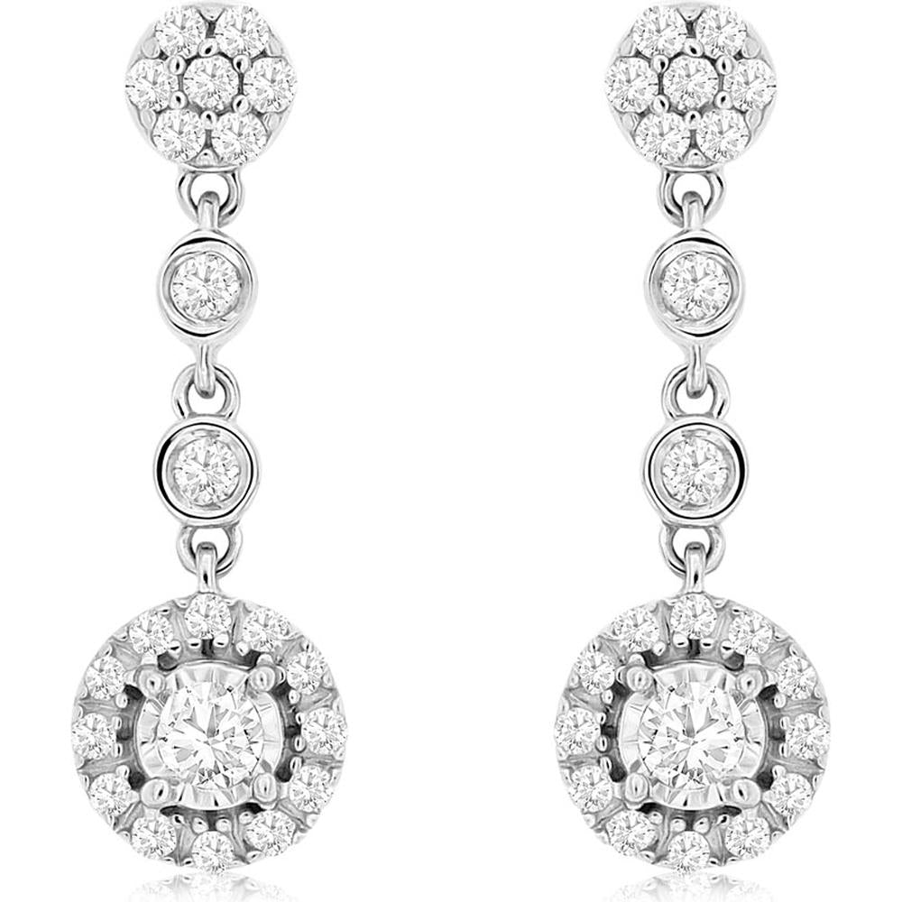 Dazzling 14K White Gold Diamond Earrings - 0.40 Carat Total Weight
