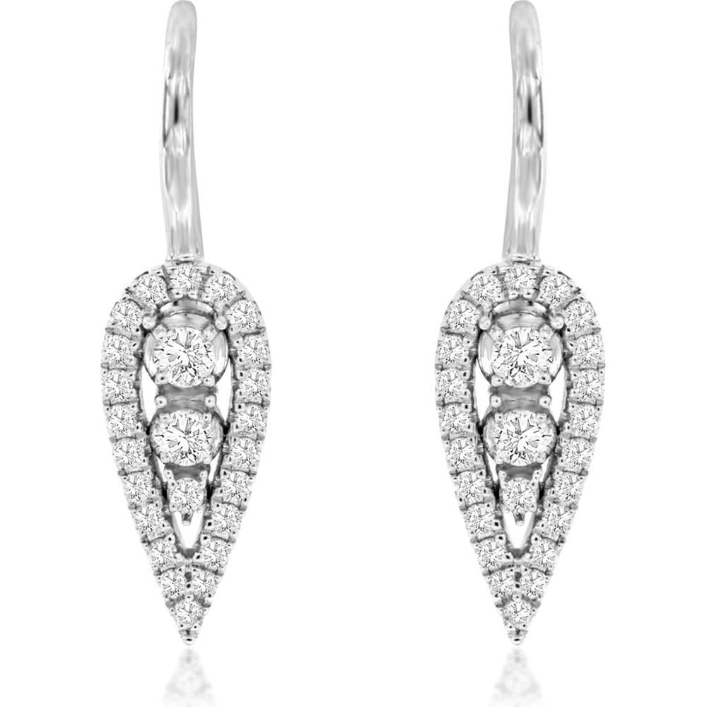 Dazzling 14K White Gold Diamond Earrings - 0.50 Carat Total Weight