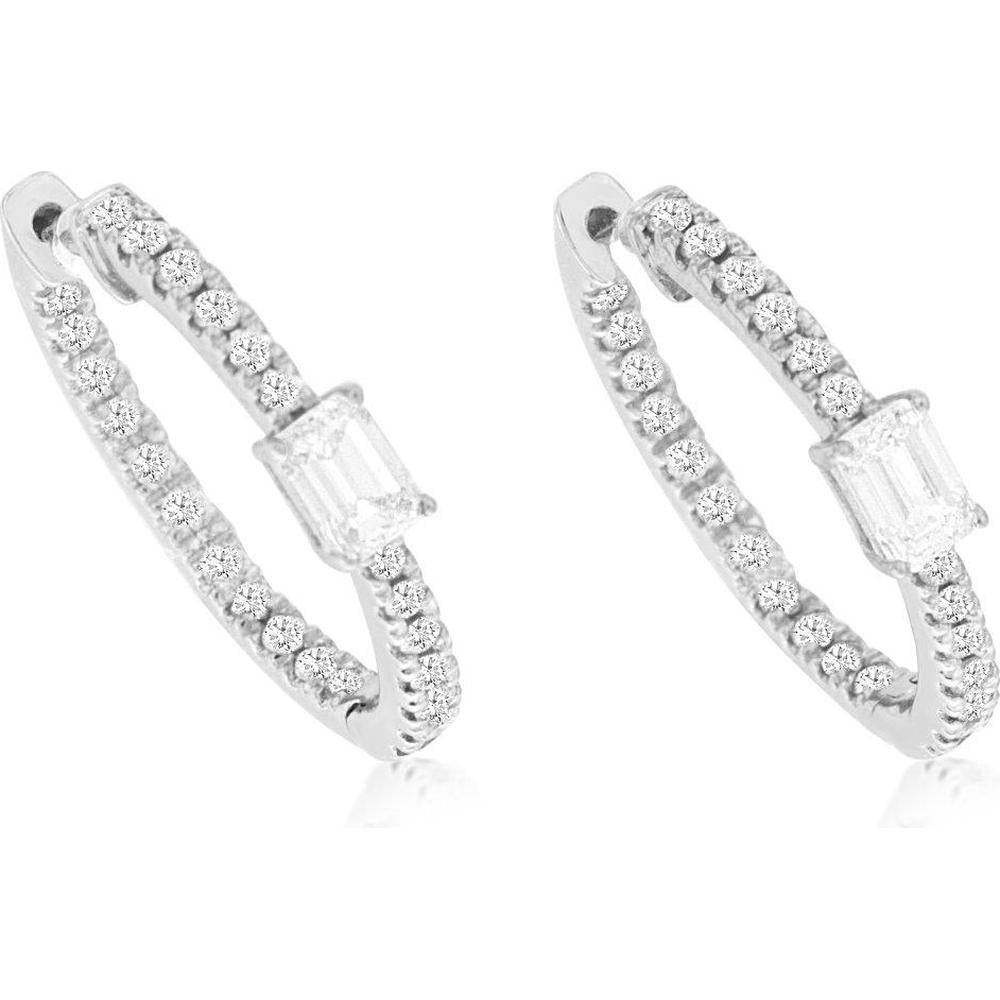 Dazzling 14K White Gold Diamond Earrings - 1.07 Carat Total Diamond Weight