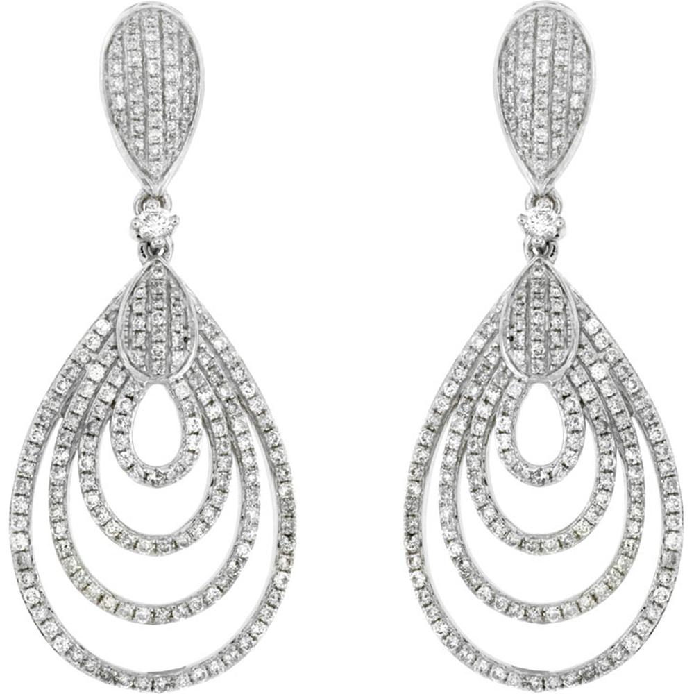 Dazzling 14K White Gold Diamond Earrings - 1.28 Carat Total Diamond Weight