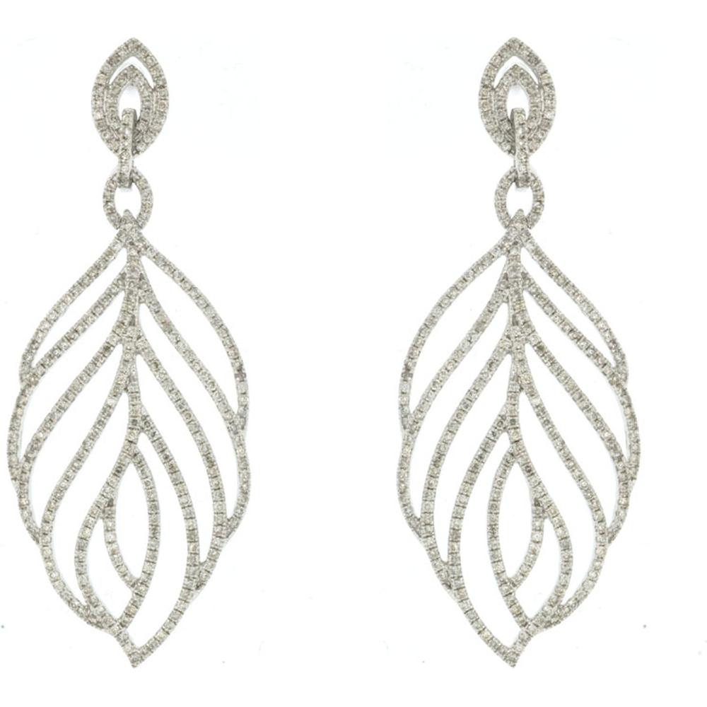Dazzling 14K White Gold Diamond Earrings - 1.60 Carat Total Weight