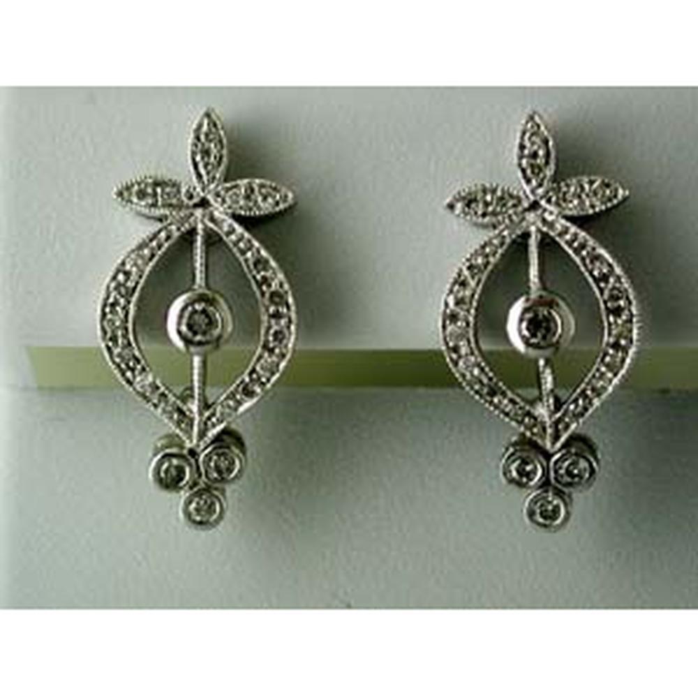 Dazzling 14K White Gold Diamond Earrings - Sparkle and Sophistication
