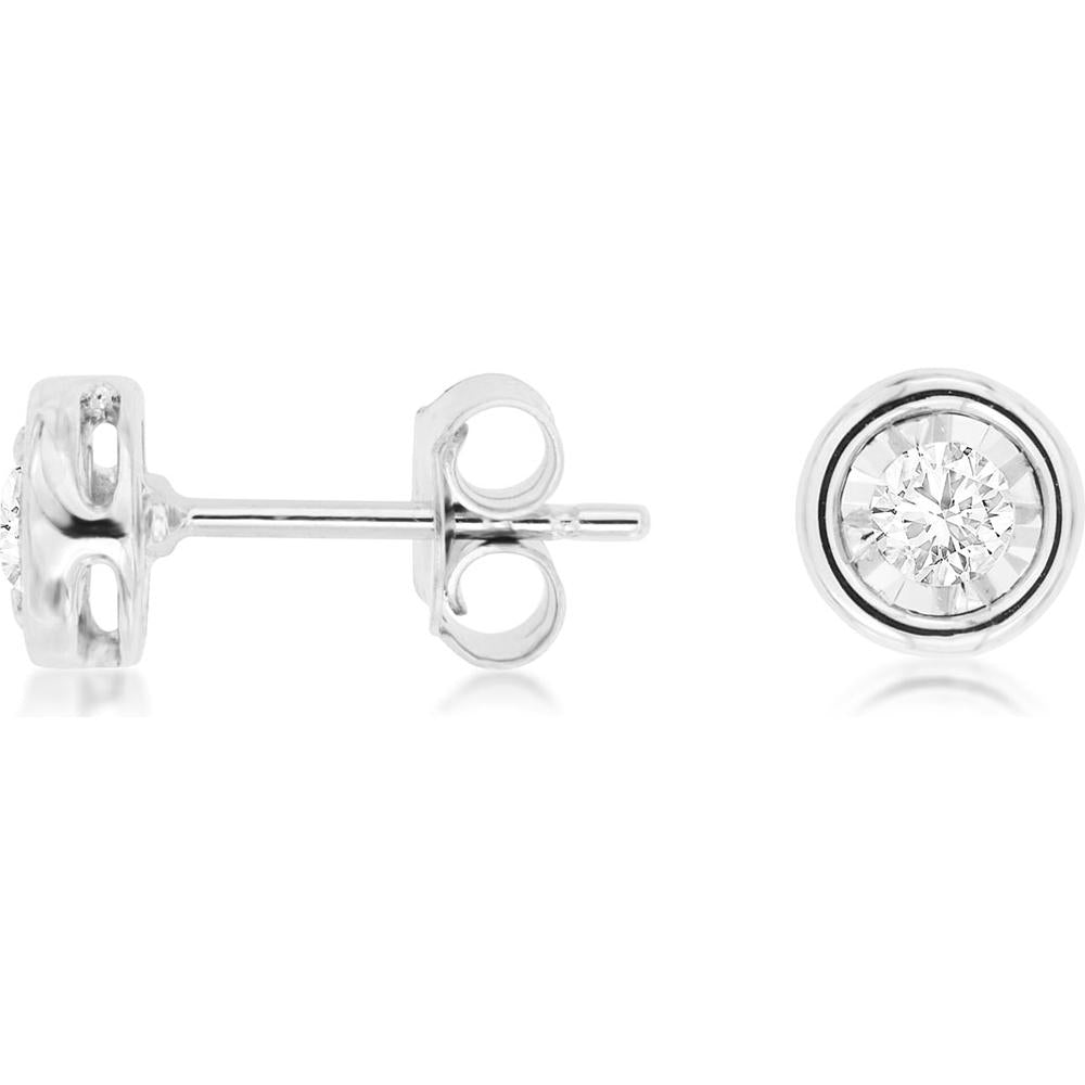 Dazzling 14K White Gold Diamond Earrings - Timeless Beauty & Radiant Sparkle