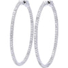 Dazzling 14K White Gold Diamond Inside-Out Hoop Earrings - 1.70 Carat Total Diamond Weight