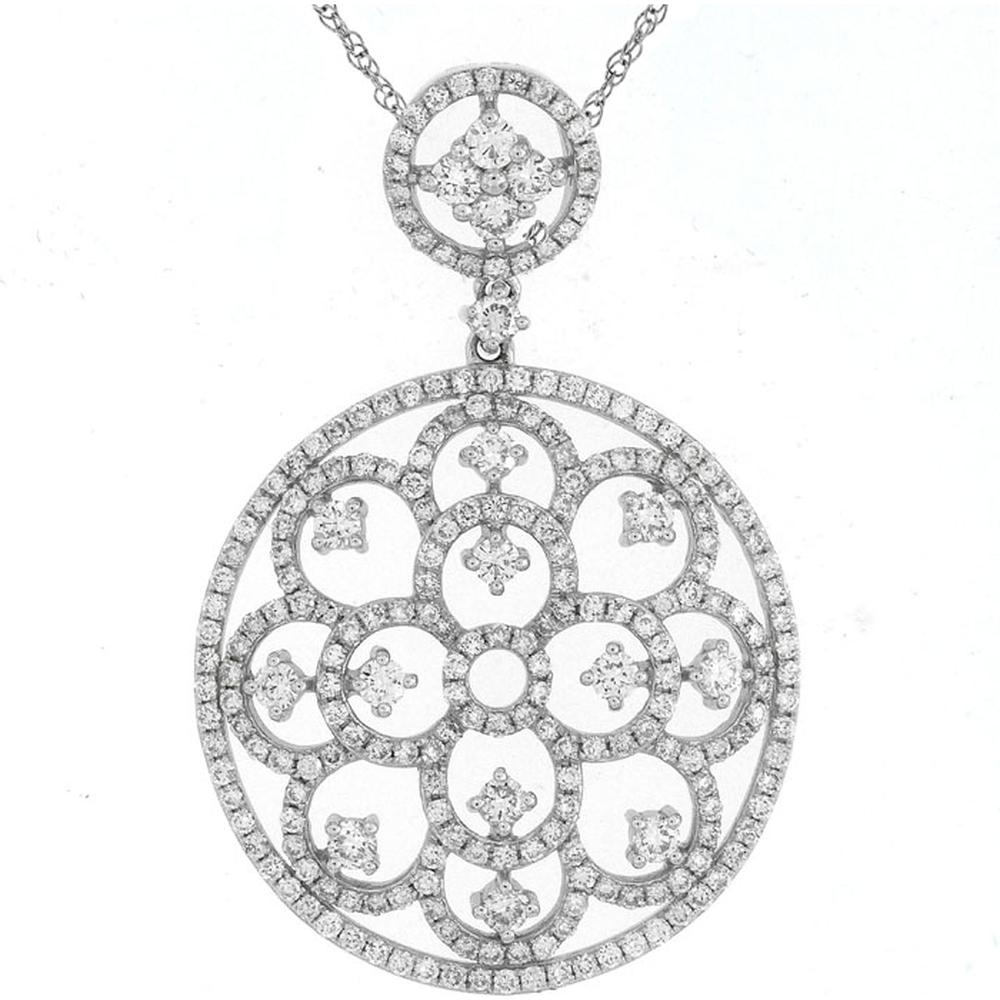 Dazzling 14K White Gold Diamond Pendant - 1.75 Carat