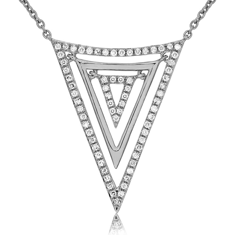 Dazzling 14K White Gold Diamond Pendant Necklace